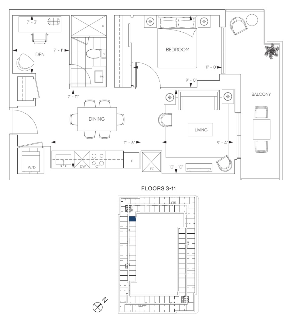 Harbourwalk Condos - Suite 1C Floorplan