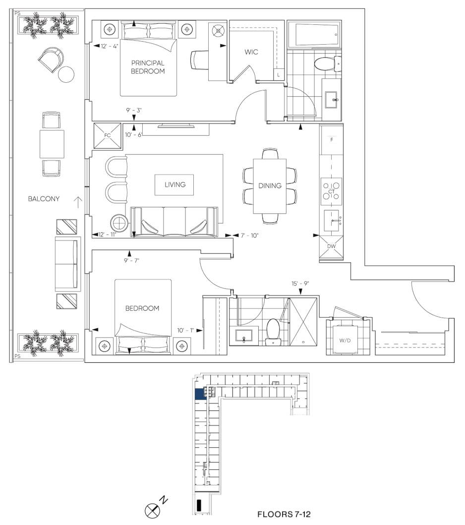 Harbourwalk Condos - Suite 2U Floorplan